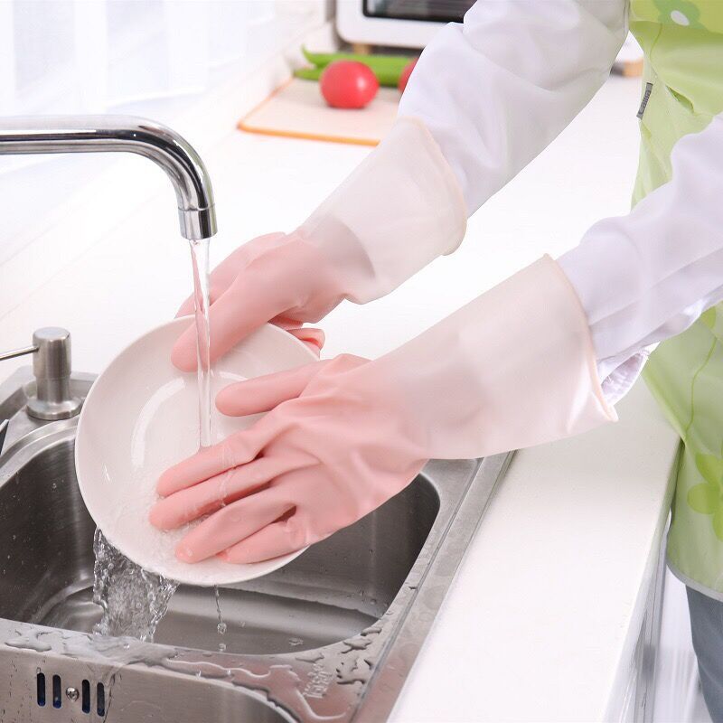 地摊双色塑钢手套家用厨房洗碗橡胶手套清洁乳胶手套详情8