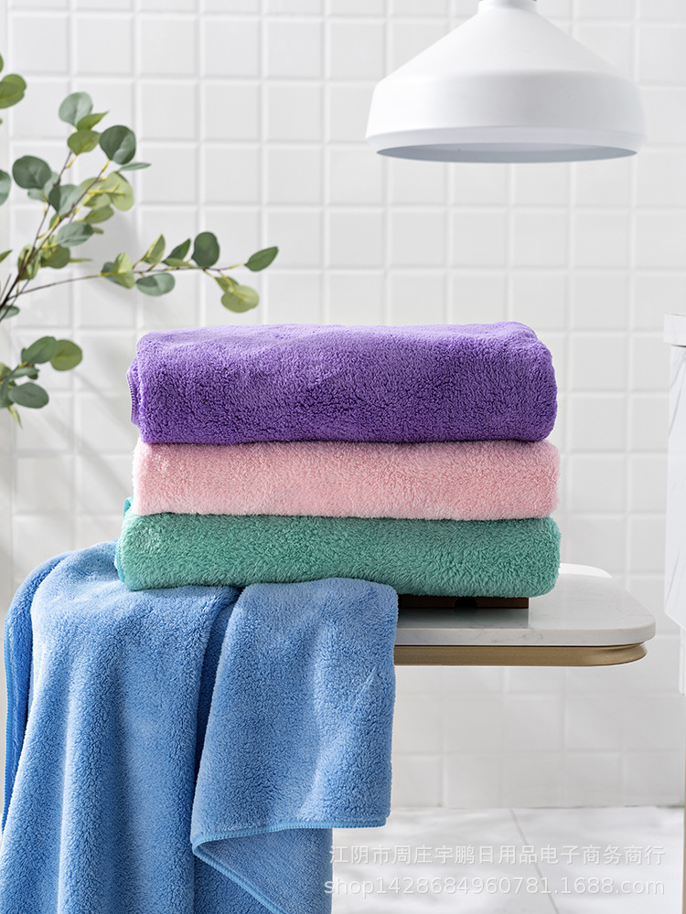 thickening Solid Coral Bath towel soft water uptake Quick drying adult household Bath towel Produce Manufactor wholesale