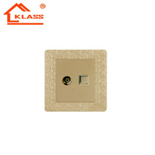 也门式外销出口厂家86金色马赛克变态点插座有线电视电话插座