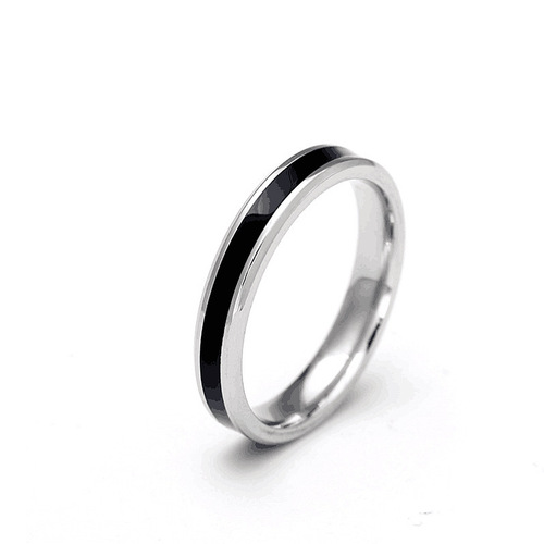 Cross-border European and American Titanium Steel Oil Droplet Ring Fashion Stainless Steel Couple Ring Korean Jewelry Wholesale