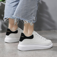 2022 Spring New McQueen White Shoes Student Breathable Thick Sole Casual Shoes Unisex Same as Instagram Trendy Shoes C07
