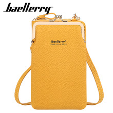 baellerry韩版女包竖款荔枝纹手机包新款时尚女士单肩斜挎包钱包