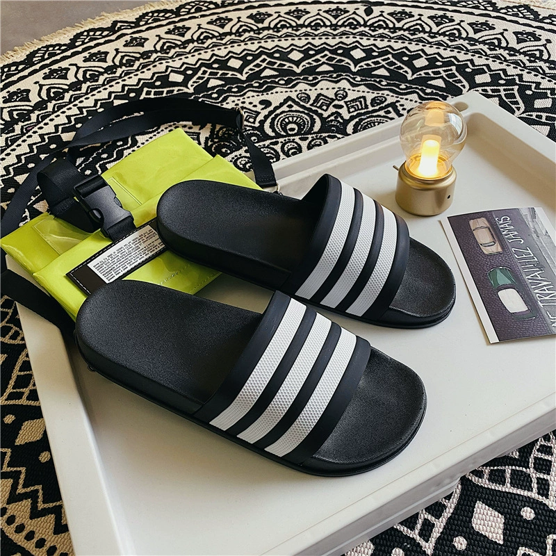 Летние тапочки, мужские и женские, модные Нескользящие домашние тапочки для пар в Корейском стиле с тремя перекладинами, Тапочки для ванной и ванной
