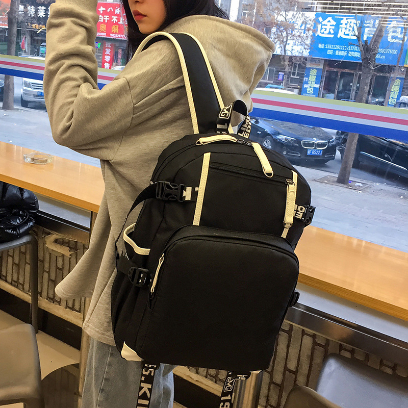 Unisex Einfarbig Oxford-stoff Reißverschluss Funktioneller Rucksack Laptop-rucksack display picture 1