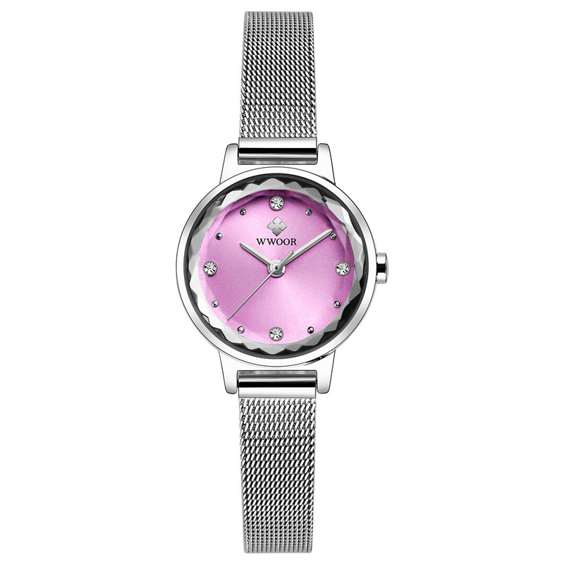 Wwoor Holding amor nuevo reloj de cuarzo moda las mujeres impermeable calendario rhinestone moda estudiante Bowl reloj 8871