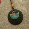 Retro ethnic copper accessories, pendant, necklace, sweater, ethnic style, cotton and linen