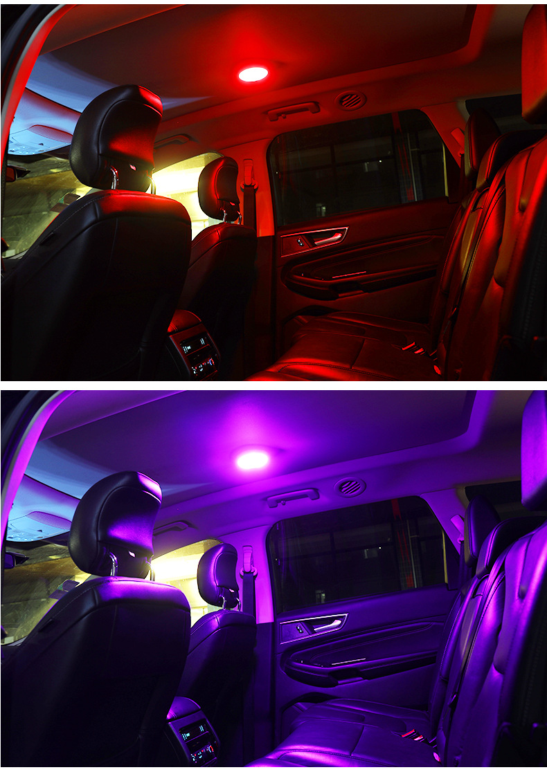 Car music voice control rhythm flash light induction wireless reading light car interior decoration dj colorful atmosphere light