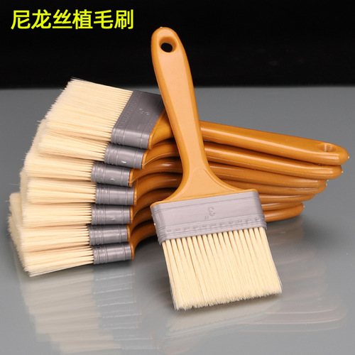 Non-shedding paint brush, sharpened nylon bristle brush, multi-purpose bristle brush, oil brush, plastic handle bristle brush