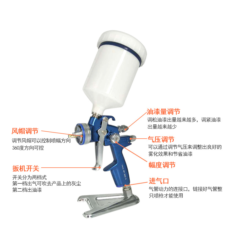 德国3000气动喷枪 汽车油漆涂料喷涂喷漆枪大面积涂装手动