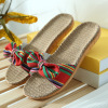 Slippers, footwear indoor, non-slip ethnic cute slide with bow, ethnic style