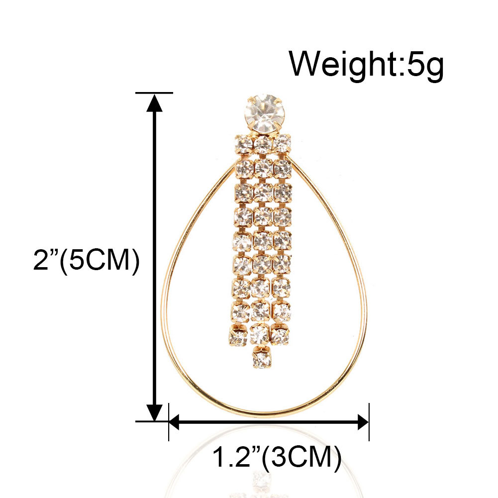 Fashion Alloy Diamond Oval Hollow Earrings Wholesale Nihaojewerly display picture 1