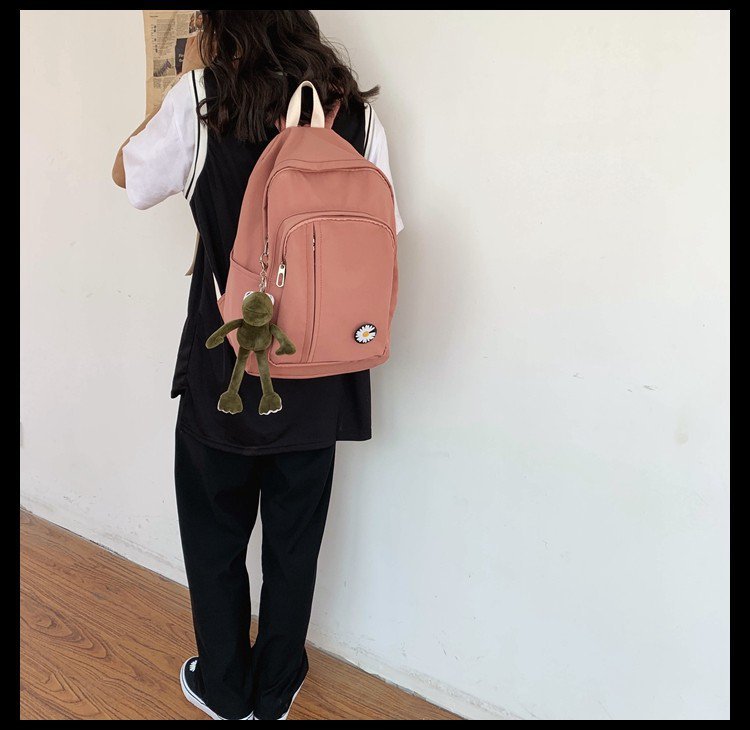 Schoolbag New Korean Fashion Campus Large Capacity Solid Color Backpack Simple Backpack Wholesale Nihaojewelry display picture 15