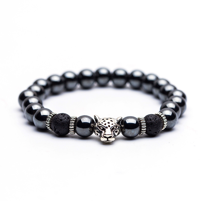 fashion natural frosted leopard head diamond elastic bracelets wholesalepicture4