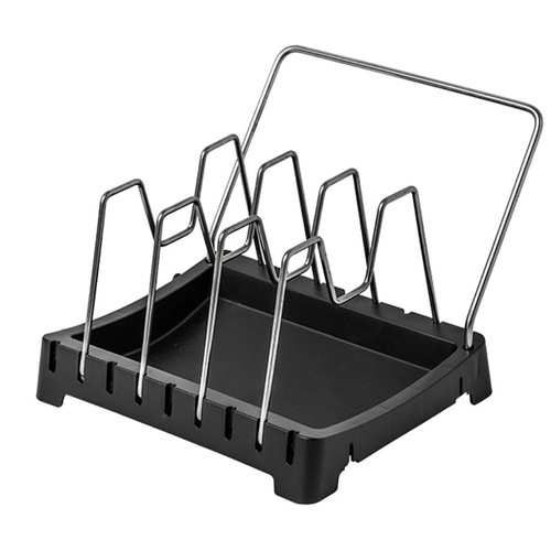 Four-bracket spacing adjustable U-shaped slot pot lid rack multi-purpose kitchen pot and dish storage and organizing rack cutting board rack