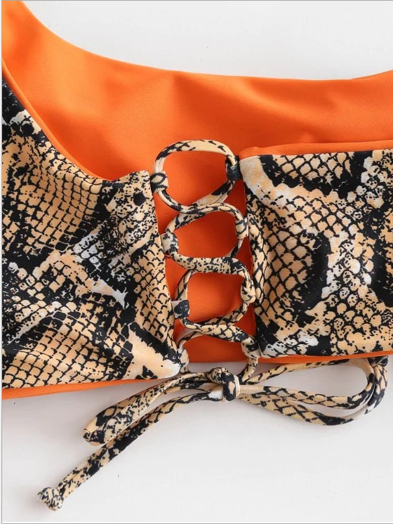 hot style swimwear sexy snake print one-shoulder swimsuit bikini suit swimming NSHL2212