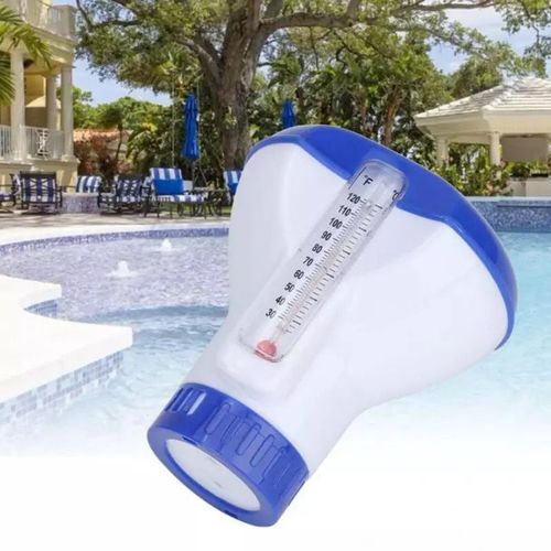 Swimming pool with temperature gauge, floating water pills, floating cups, swimming pool disinfection, automatic dosing device, 5 inches