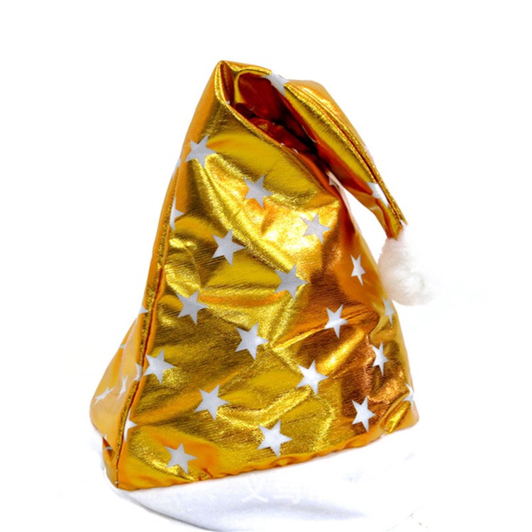 Fabricante Yiwu suministro de tela láser de nieve sombrero de Navidad sombrero de Santa Claus sombrero de Navidad