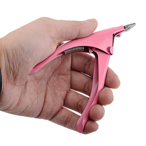 Manufacturer wholesale nail art nail clippers stainless steel pink manicure tools U-shaped manicure straight scissors