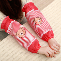 Simple and Elegant Home Cleaning Anti-Dirt Long-Sleeved Striped Rose Floral Apron for Office and Home, Unisex, Factory Wholesale