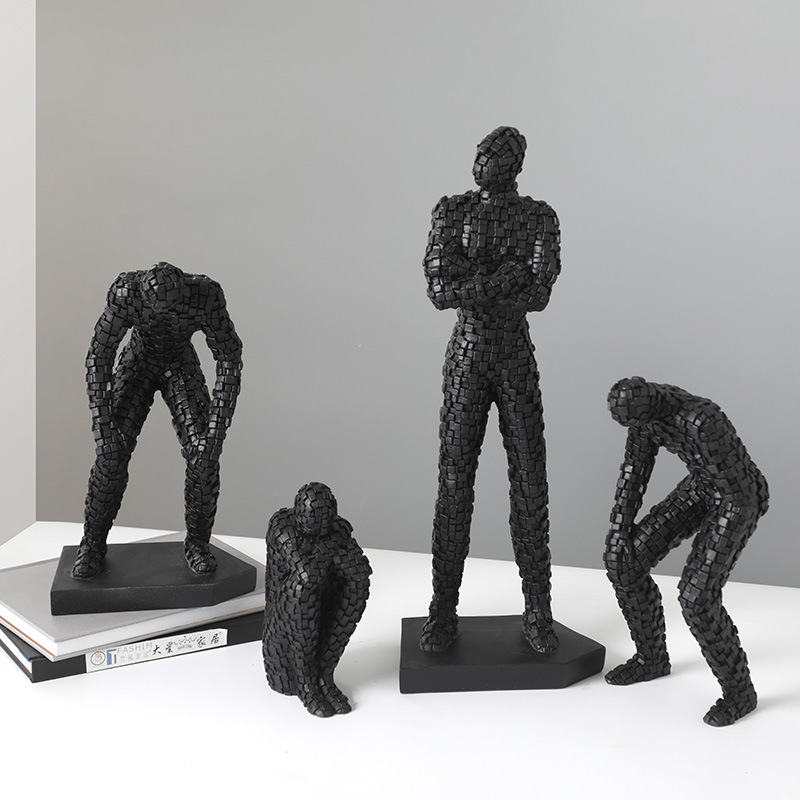 new pattern Northern Europe originality Mosaic Abstract character Decoration Squat modelling resin character Home Furnishing Decoration