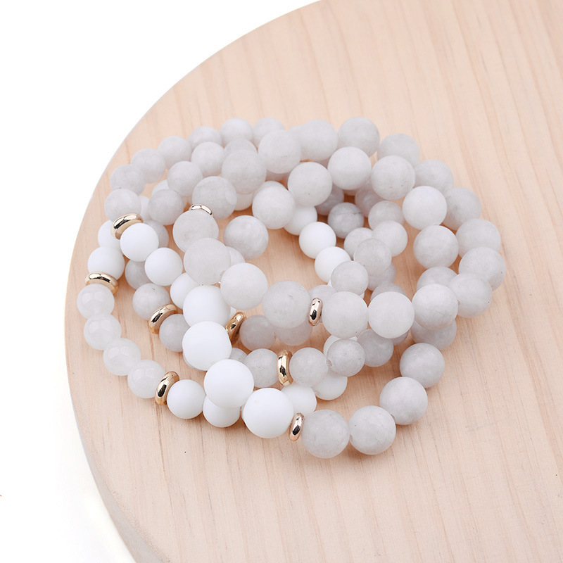 Business Occasion Simple Style Round Natural Stone Bracelets