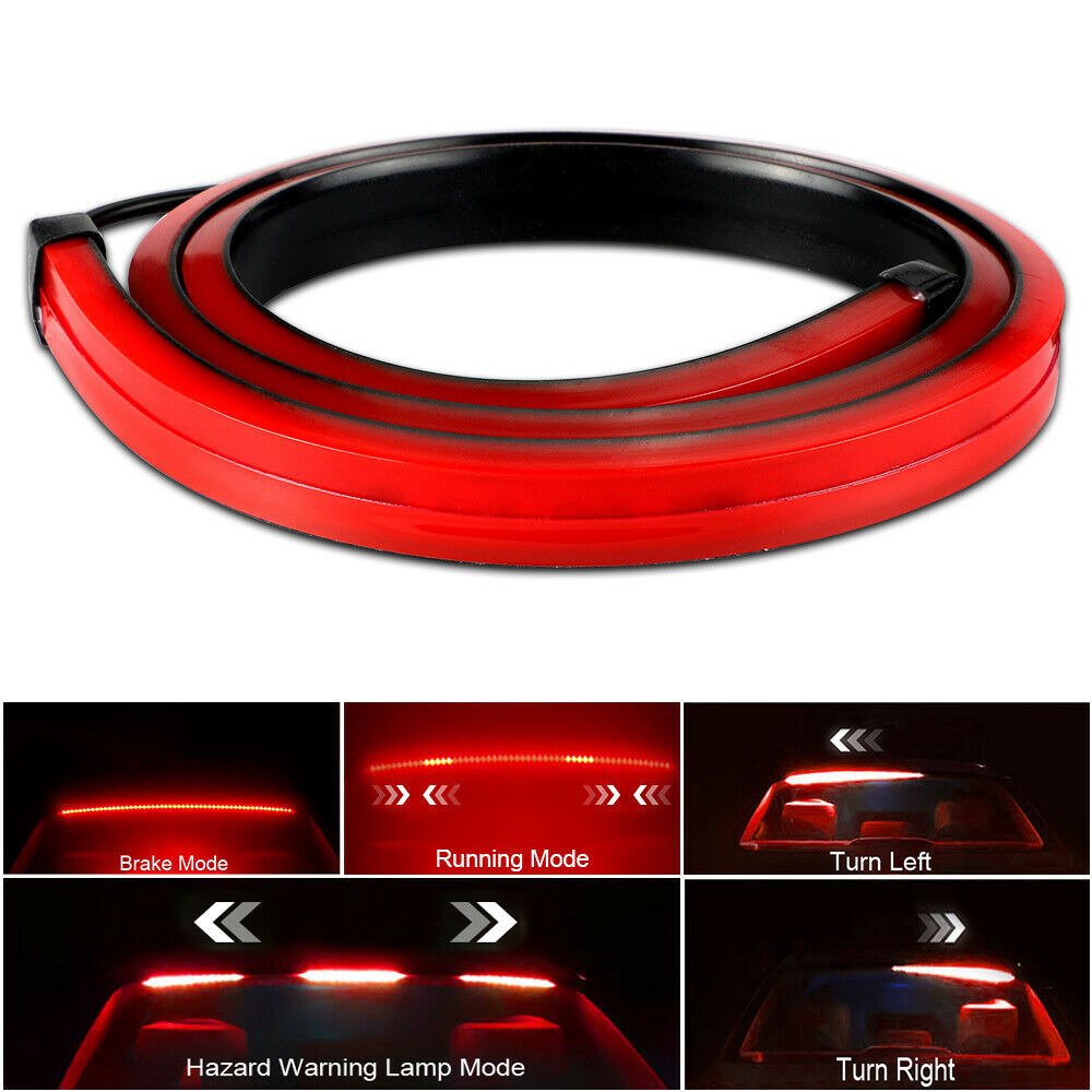 Lámpara de advertencia anti-colisión trasera de automóviles vidrio trasero LED decoración fluorescente barra de freno de alto nivel modificada flash de explosión