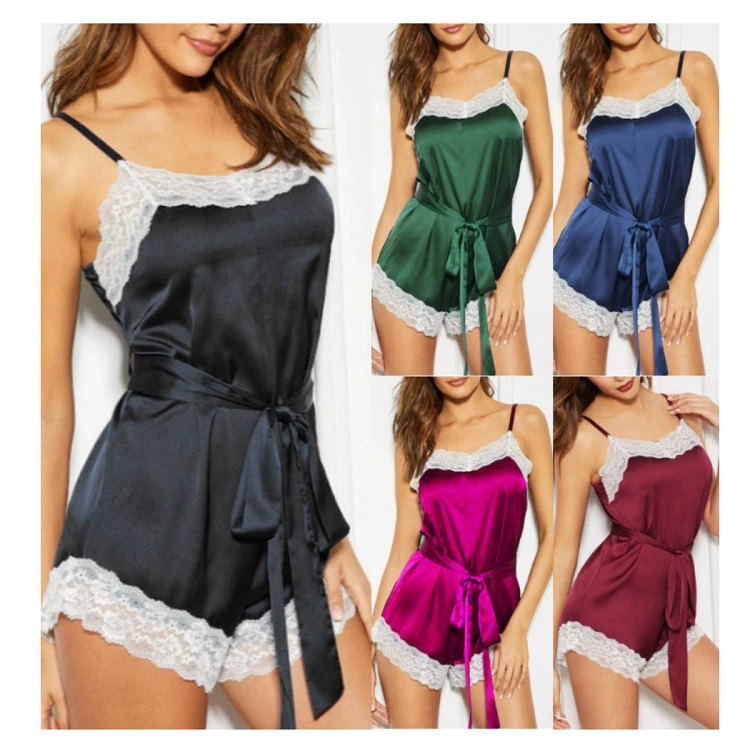 Трансграничная европейская и американская внешняя торговля эротическое нижнее белье сексуальное кружевное поясное облегное поясное сшитное платье пижама домашняя одежда оптом