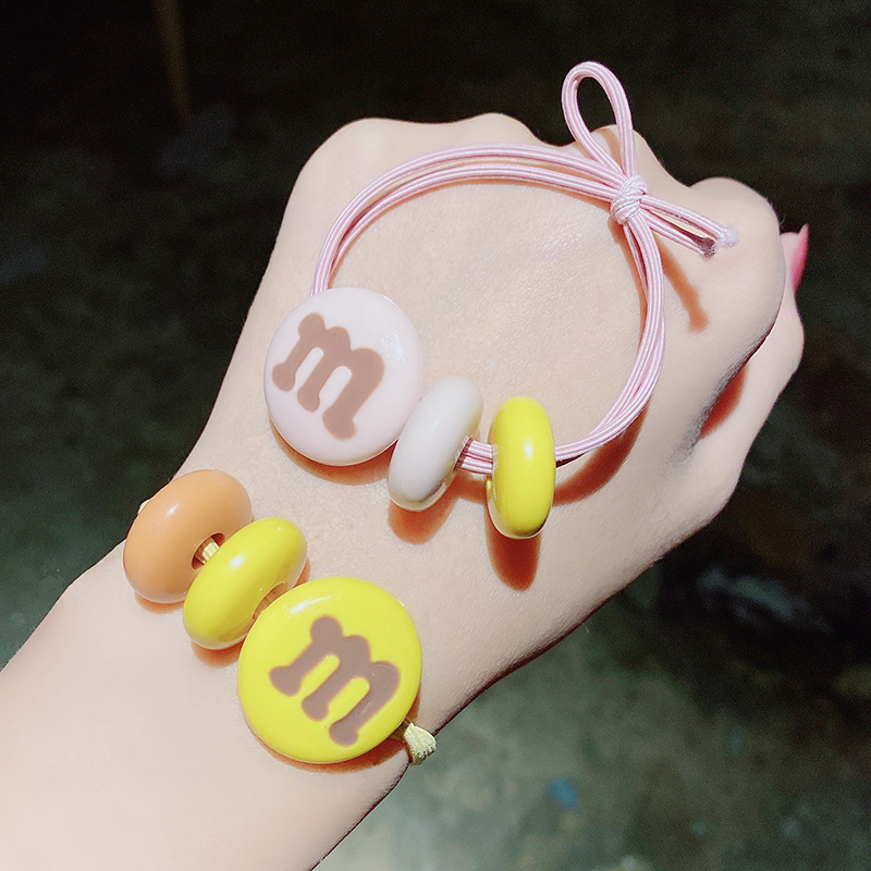 M Bean Candy Color Hair Rope Summer New Ball Cute Rubber Band Tie Hair Scrunchies Wholesale Nihaojewelry display picture 9