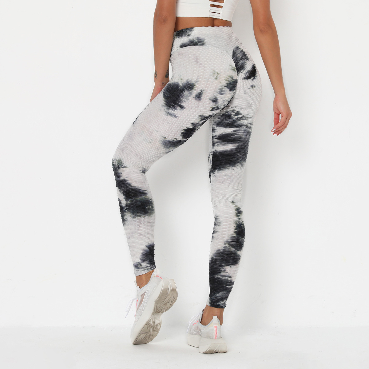 pantalones de yoga con efecto tie-dye en jacquard de tinta NSNS11006