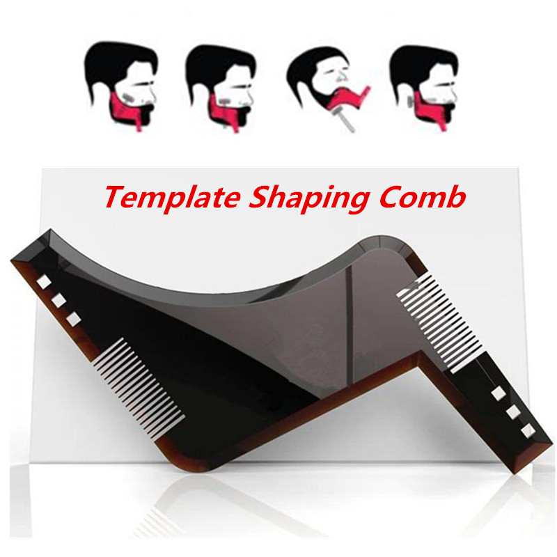 Men's Beard Comb Sideburns Styling Comb With Brush Beard Trimming Template Comb Beard Styling Comb Makeup Comb