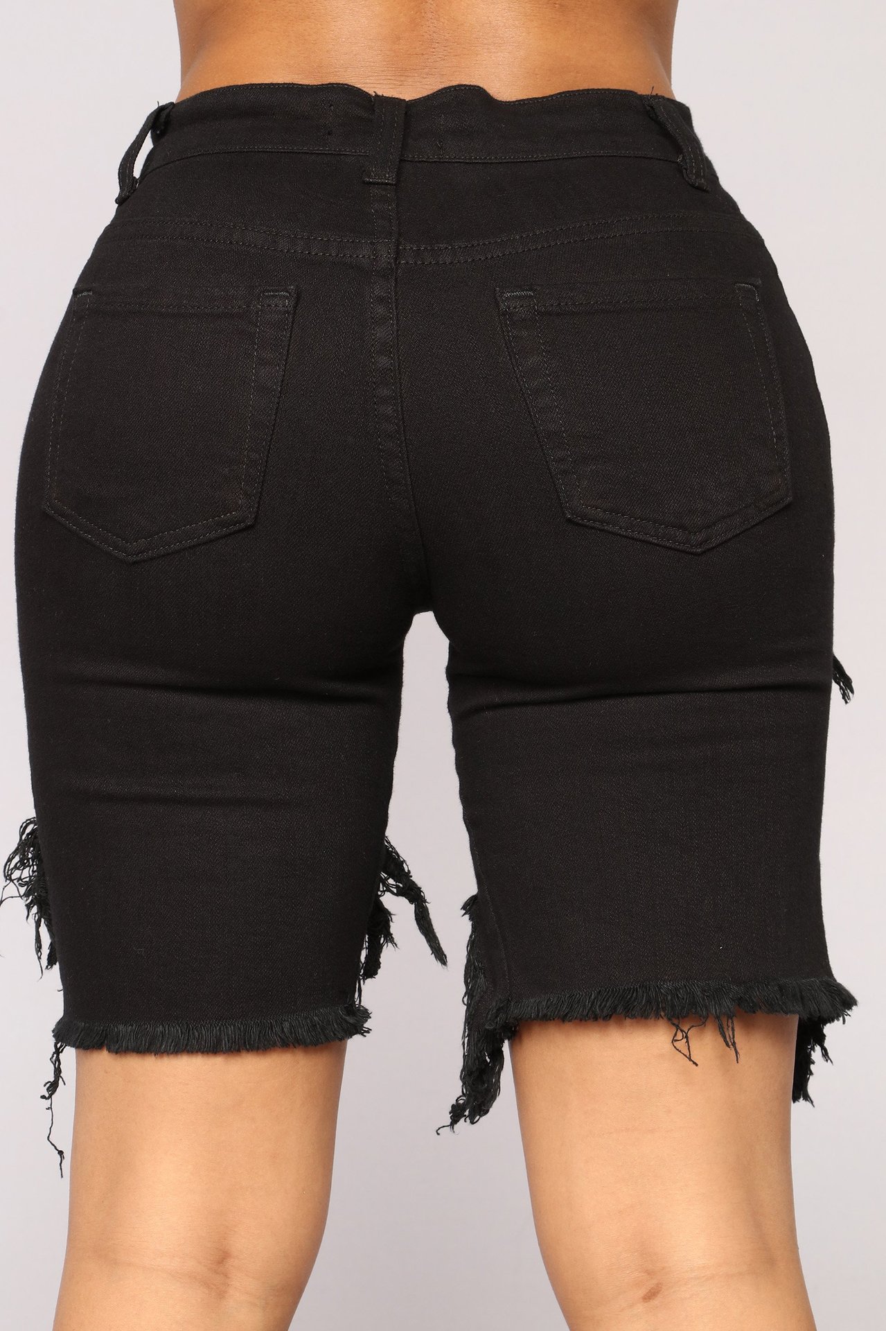 big hole stretch high waist slim denim shorts NSXXL128267