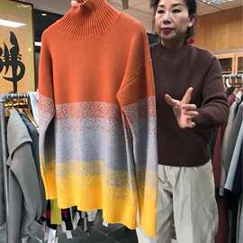 2022冬季套头打底毛衣女 日单尾货女士针织衫 大码毛衣女加厚