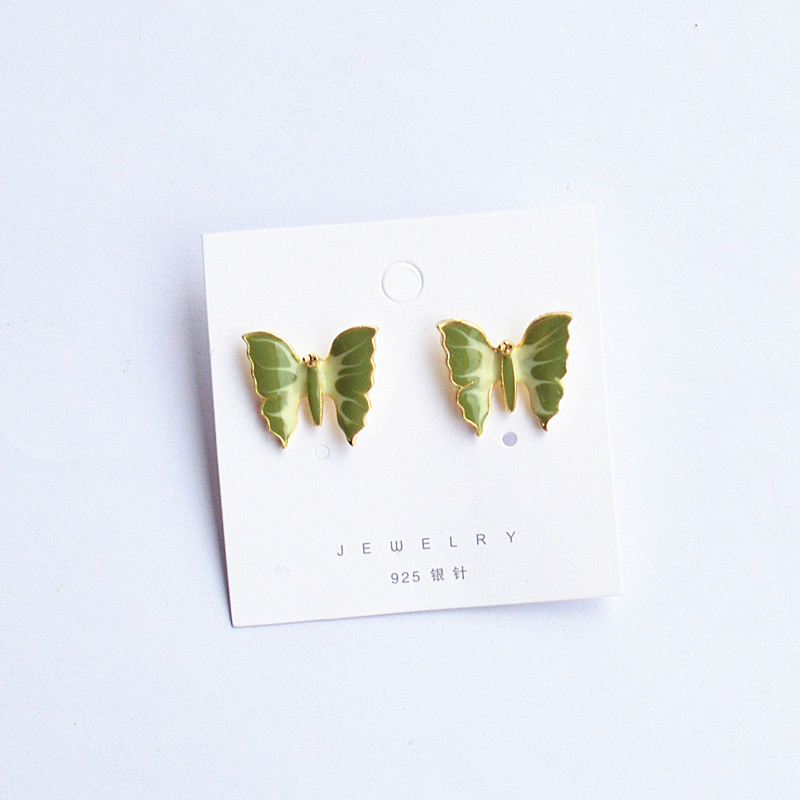 Housewarming, Anniversary, Business, Wedding, Travel, Birthday, Festival Occasion Alloy Material S925 Silver Needle Korean Butterfly Simple Earrings