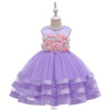 Dress, small princess costume, suitable for import, Amazon, suitable for teen, flowered, tutu skirt