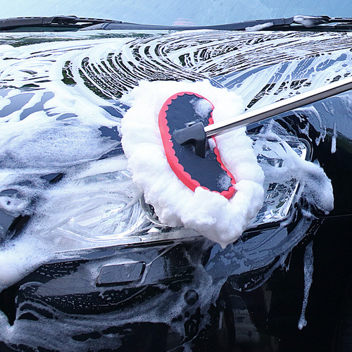 Car wash brush, long handle soft bristle telescopic mop, milk silk wax brush, dust removal car duster, long car wash tool