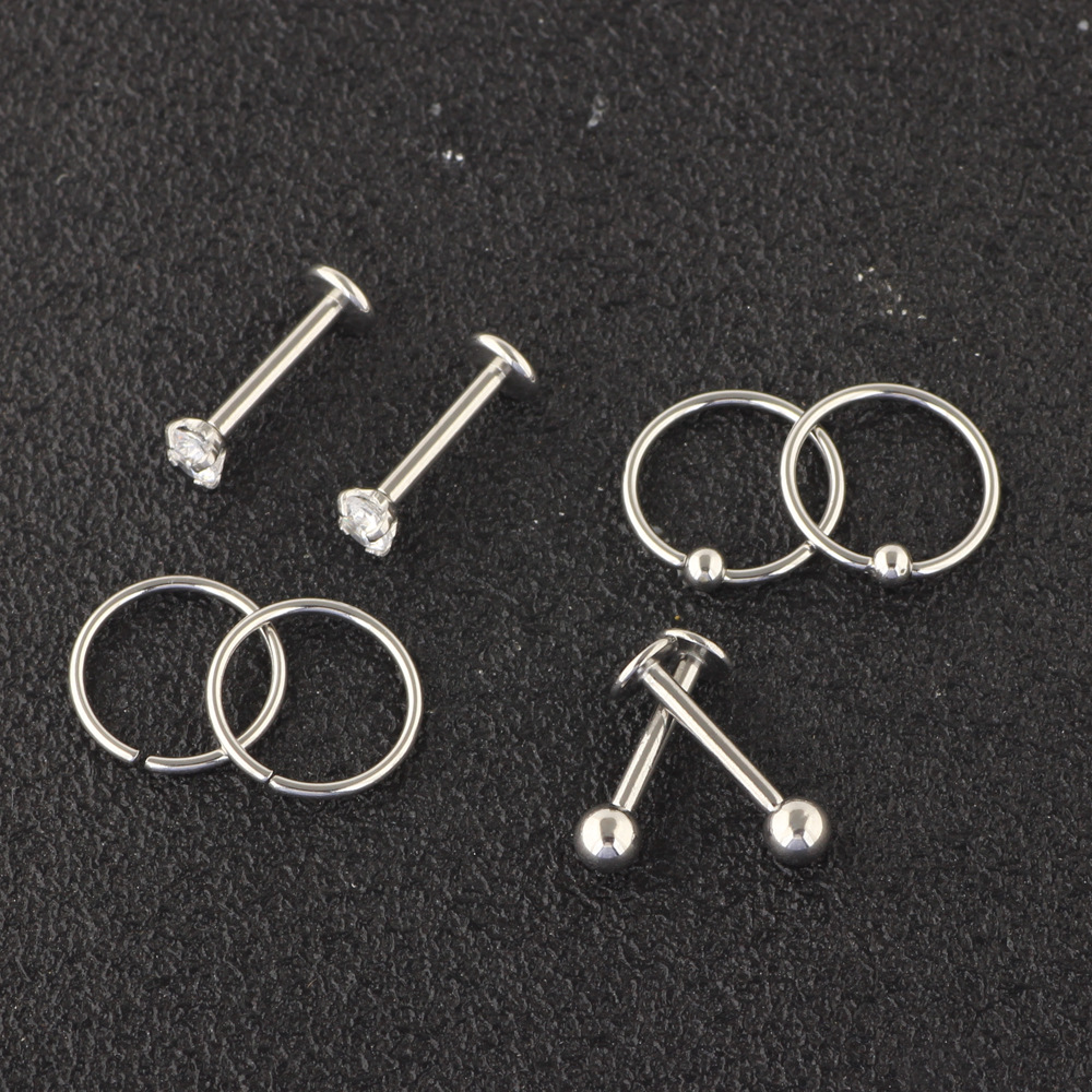 Pointed titanium steel lip stud product view