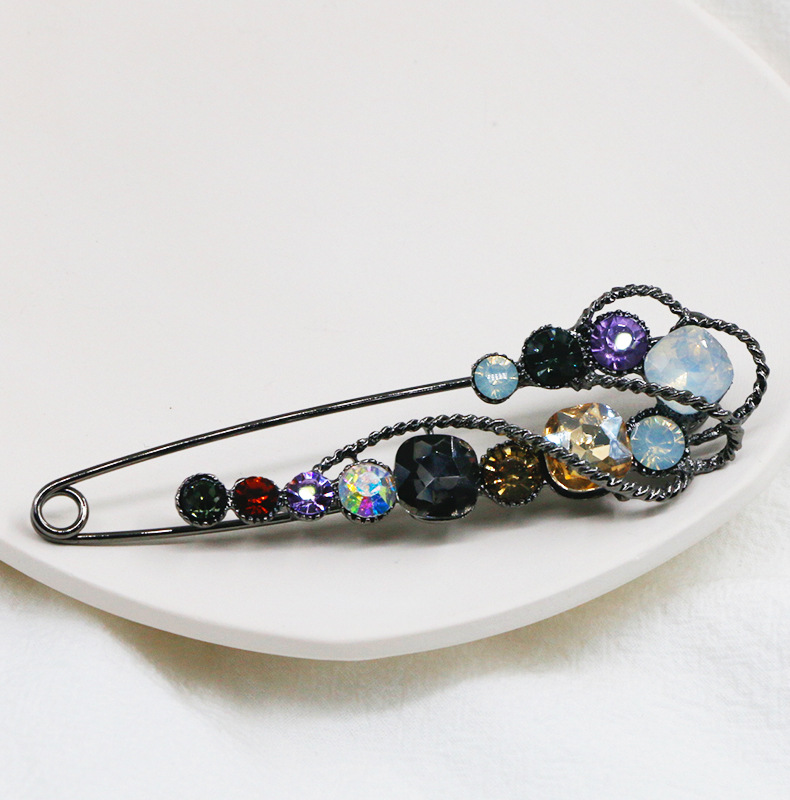 Safety Pin Brooch For Men Large Decorative Crystal Coat Pin_voghion.com