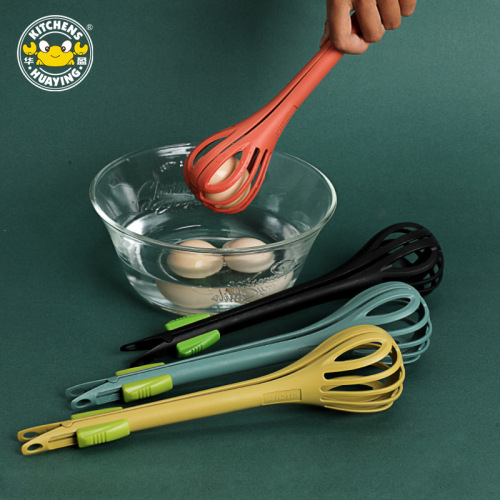 Multifunctional nylon egg beater, baked food clip, manual mixing stick, cream baking tool, milk frother, stirrer