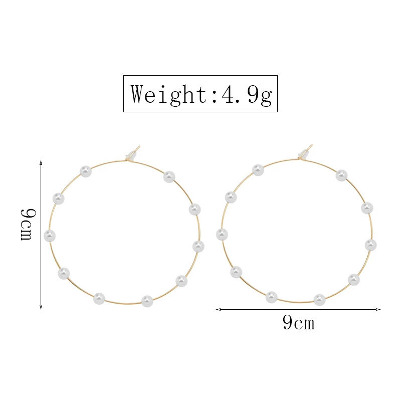 New Fashion Pearl Large Circle Earrings For Women Wholesale display picture 1