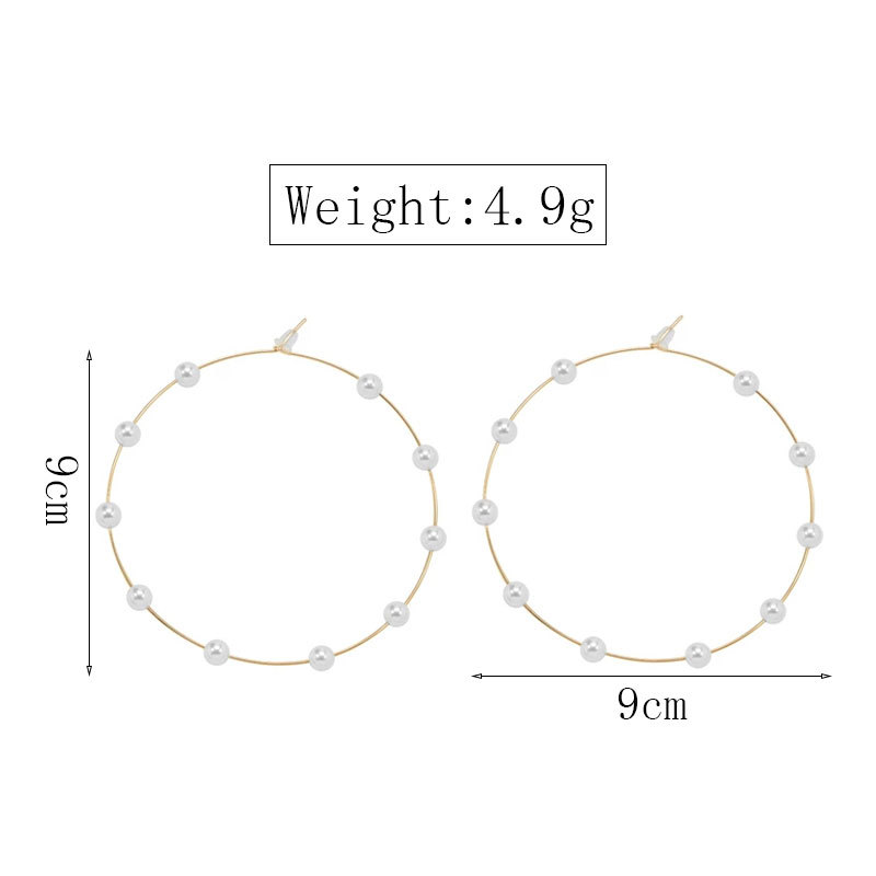 Europäische Und Amerikanische Ohrringe, Neue Perlen, Große Kreis Ohrringe, Trend Ige Mode, Übertriebene Perlen Ohrringe, Damen Fabrik Direkt Vertrieb display picture 1