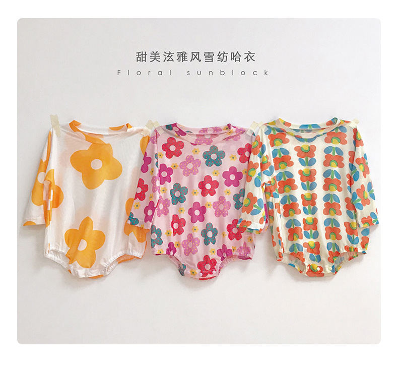 Summer Children&#39;s Clothing New Korean 0-3 Year Old Female Treasure Multicolor Flower Clothes Wholesale display picture 27