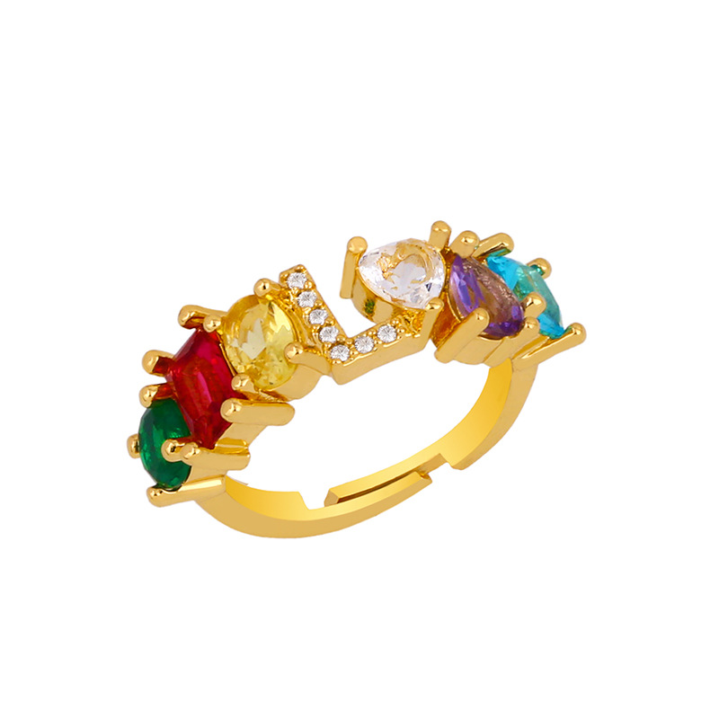 12g Weight 18K Gold Plated Plating Material Artificial Gemstones Inlay Material Birthday Occasion Copper Material Letter Pattern Women'S Gender Plating Design Fashion Style Fashion Letter Copper 18k Gold Plated Artificial Gemstones In Bulk 13