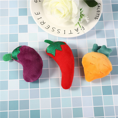 Fruit Series Flocked Cotton Cartoon Plush Brooch Cute Fashion Accessory DIY Bag Hook Stereo Decor Flower