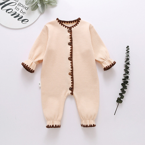 INS cross-border infant and toddler autumn style newborn clothes, rompers, baby one-piece clothes, pure cotton long-sleeved clothes