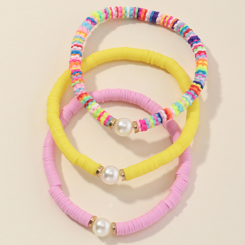 New Fashion Handmade Beaded All-match Color Soft Ceramic Bracelet For Women display picture 1