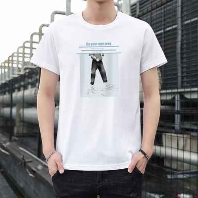 2020夏季新款男士短袖t恤打底衫纯棉上衣服宽松潮流半袖体恤男装|ru