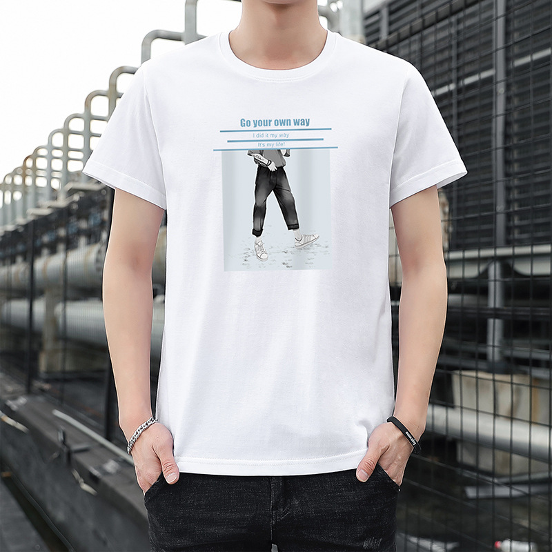 2020夏季新款男士短袖t恤打底衫纯棉上衣服宽松潮流半袖体恤男装|ru