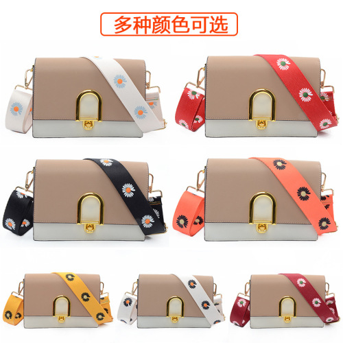 Belted shoulder strap crossbody bag belted crossbody bag ethnic style color blocking belt accessories belt for versatile women's bags