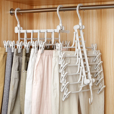 伸缩折叠多功能多层裤架裤子衣架家用魔术裤夹衣柜收纳神器裤挂架|ru