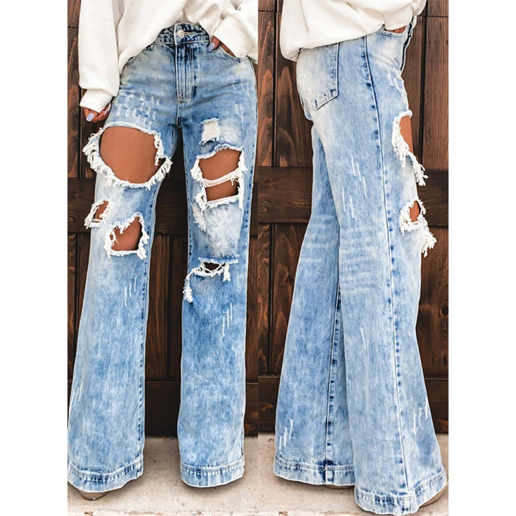 Women's Trousers With Ripped Jeans